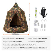 Hanging Tree Tent, 330 LBS Capacity Hanging Tent Swing for Indoor and Outdoor Hammock Sensory Swing Chair V952-DCZPMCSQFB00S8ULJV9