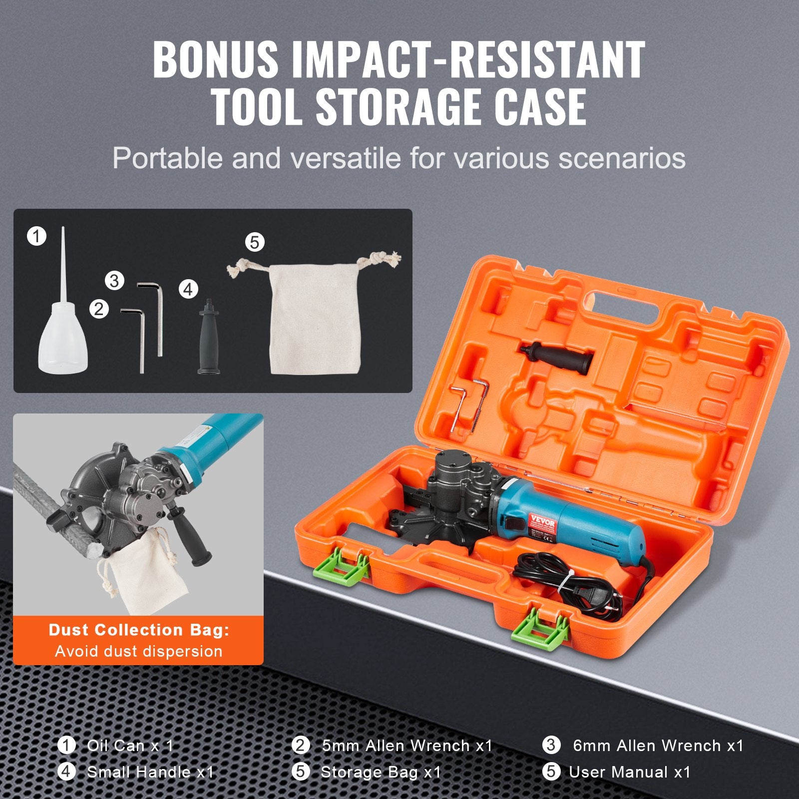 1100W Electric Rebar Cutter Cutting up to 3/2In 4-40mm V952-DDGJQGJ1100WROSKSV3