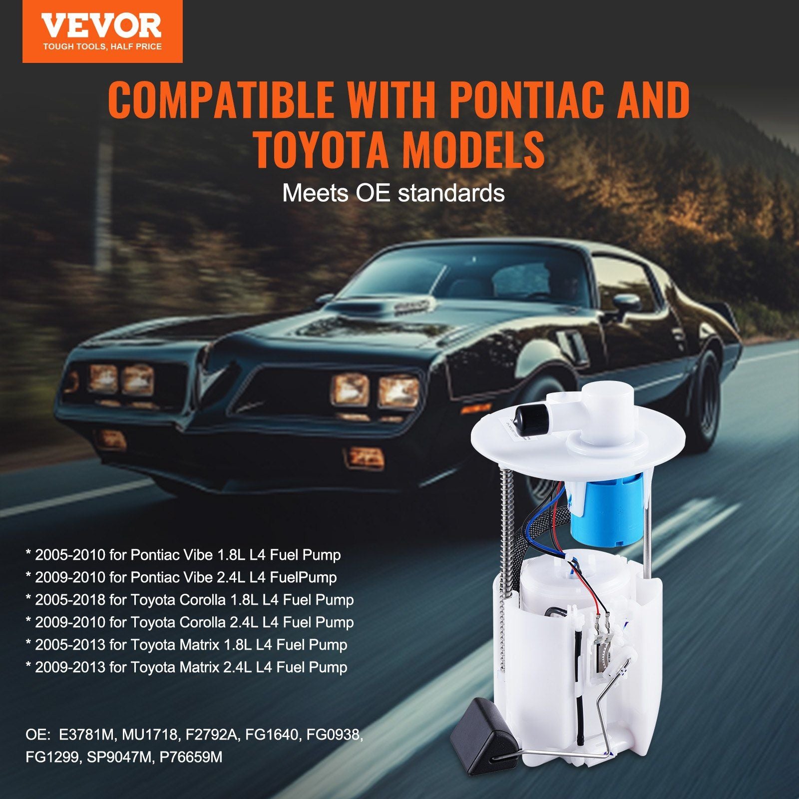 Electric Fuel Pump Module Assembly, Compatible with Pontiac Vibe 2005-2010, Toyota Corolla 2005-2018, Toyota V952-DDGYRYBRYBMKWQ1J5V9