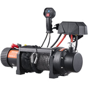 Electric Winch, 4536 kg Load Capacity Nylon Rope Winch, IP67 8.9 mm x 25.9 m ATV Winch with Wireless Handheld V952-DDHCSJPHCSYCY6JRBV9