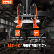 Electric Hoist Manual Trolley, 1 Ton Load Capacity for PA200 PA250 PA300 PA400 PA500, Push Beam Trolley with V952-DDHLSDXC1T26IDDHFV0