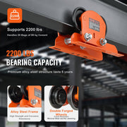 Electric Hoist Manual Trolley, 1 Ton Load Capacity for PA200 PA250 PA300 PA400 PA500, Push Beam Trolley with V952-DDHLSDXC1T26IDDHFV0