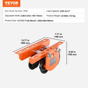 Electric Hoist Manual Trolley, 1 Ton Load Capacity for PA200 PA250 PA300 PA400 PA500, Push Beam Trolley with V952-DDHLSDXC1T26IDDHFV0