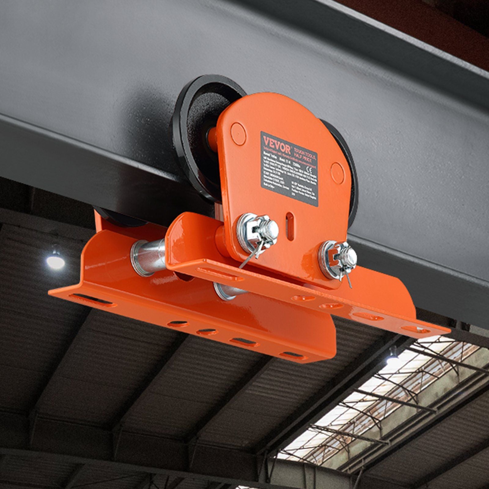 Electric Hoist Manual Trolley, 1 Ton Load Capacity for PA200 PA250 PA300 PA400 PA500, Push Beam Trolley with V952-DDHLSDXC1T26IDDHFV0