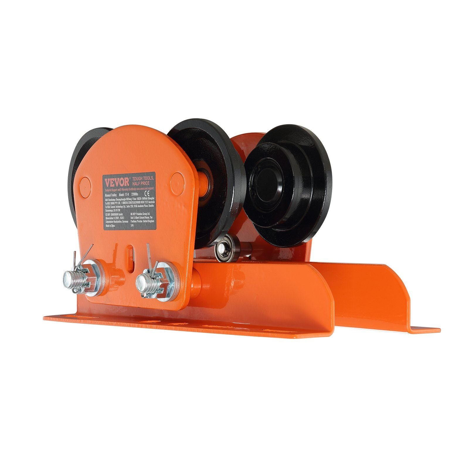 Electric Hoist Manual Trolley, 1 Ton Load Capacity for PA200 PA250 PA300 PA400 PA500, Push Beam Trolley with V952-DDHLSDXC1T26IDDHFV0