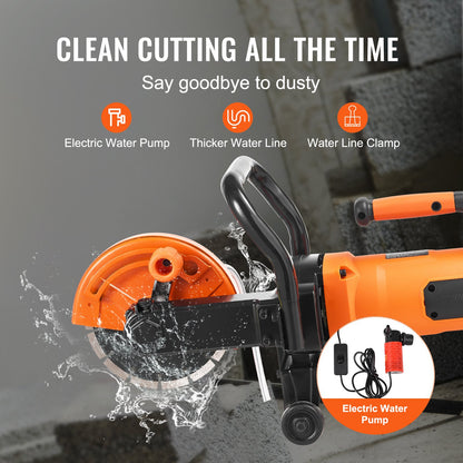 Electric Concrete Saw, 7 in Circular Saw Cutter, 2000 W High Power with Max. 2.5 in Cutting Depth, Wet/Dry V952-DDHNTJ1600W7G3JFXV3