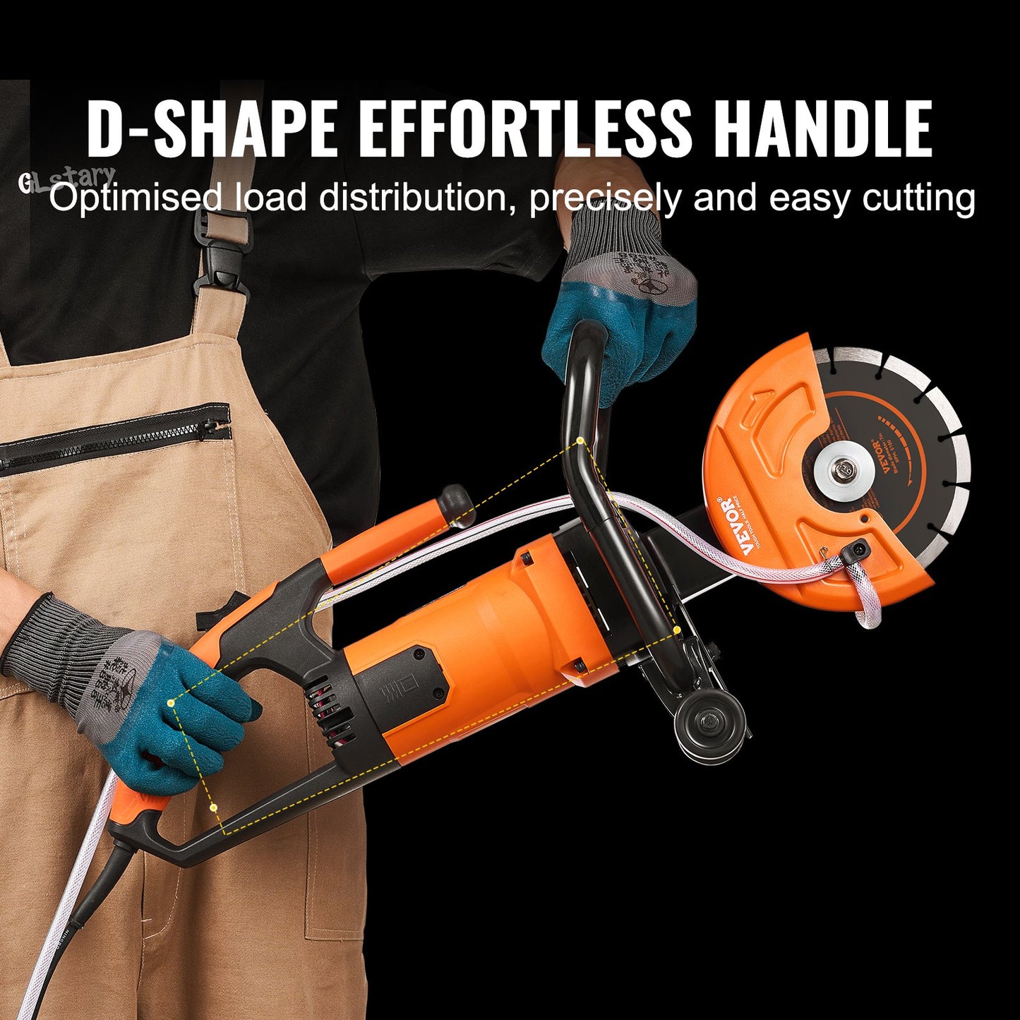Electric Concrete Saw, 7 in Circular Saw Cutter, 2000 W High Power with Max. 2.5 in Cutting Depth, Wet/Dry V952-DDHNTJ1600W7G3JFXV3