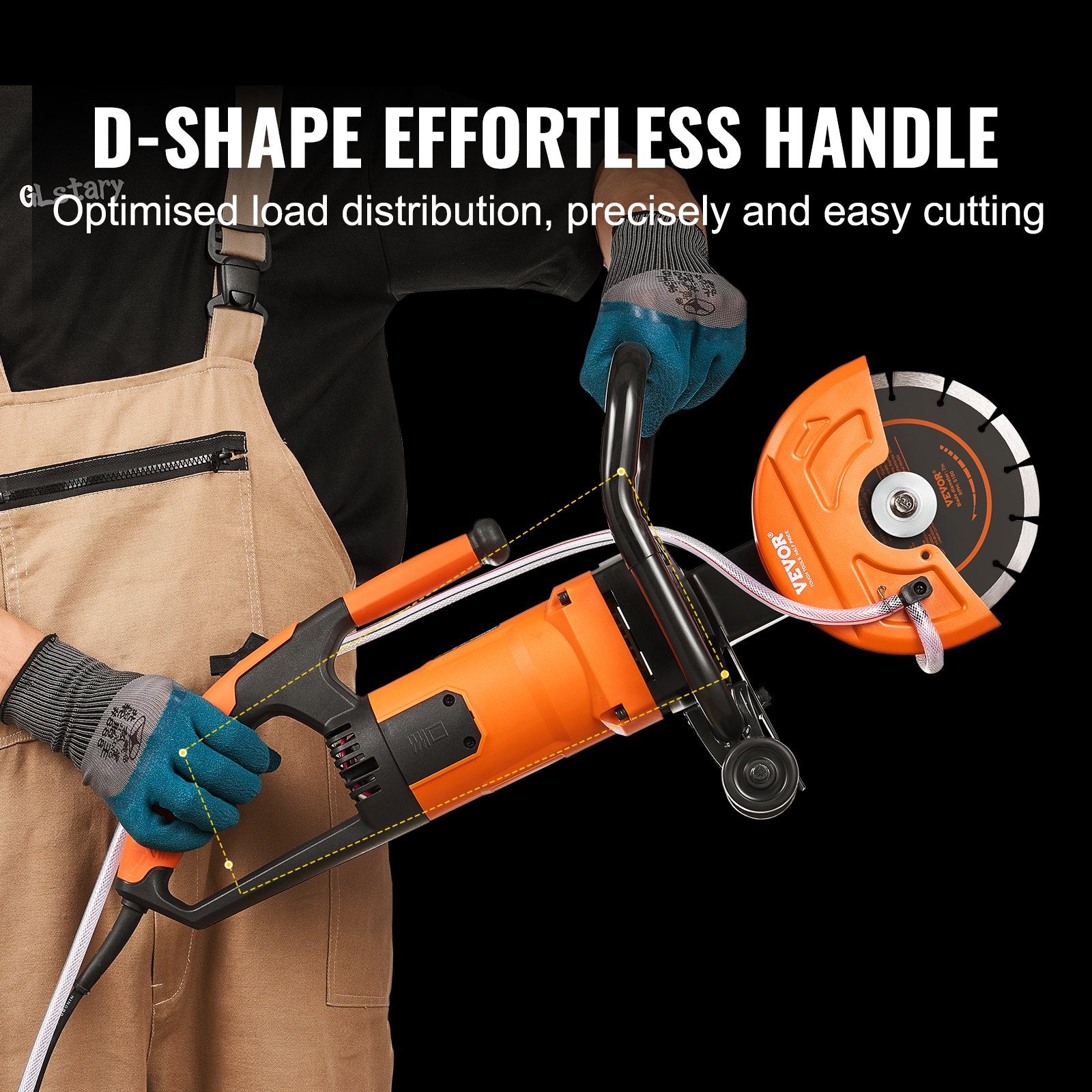 Electric Concrete Saw, 7 in Circular Saw Cutter, 2000 W High Power with Max. 2.5 in Cutting Depth, Wet/Dry V952-DDHNTJ1600W7G3JFXV3