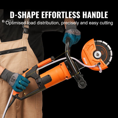 Electric Concrete Saw, 7 in Circular Saw Cutter, 2000 W High Power with Max. 2.5 in Cutting Depth, Wet/Dry V952-DDHNTJ1600W7G3JFXV3
