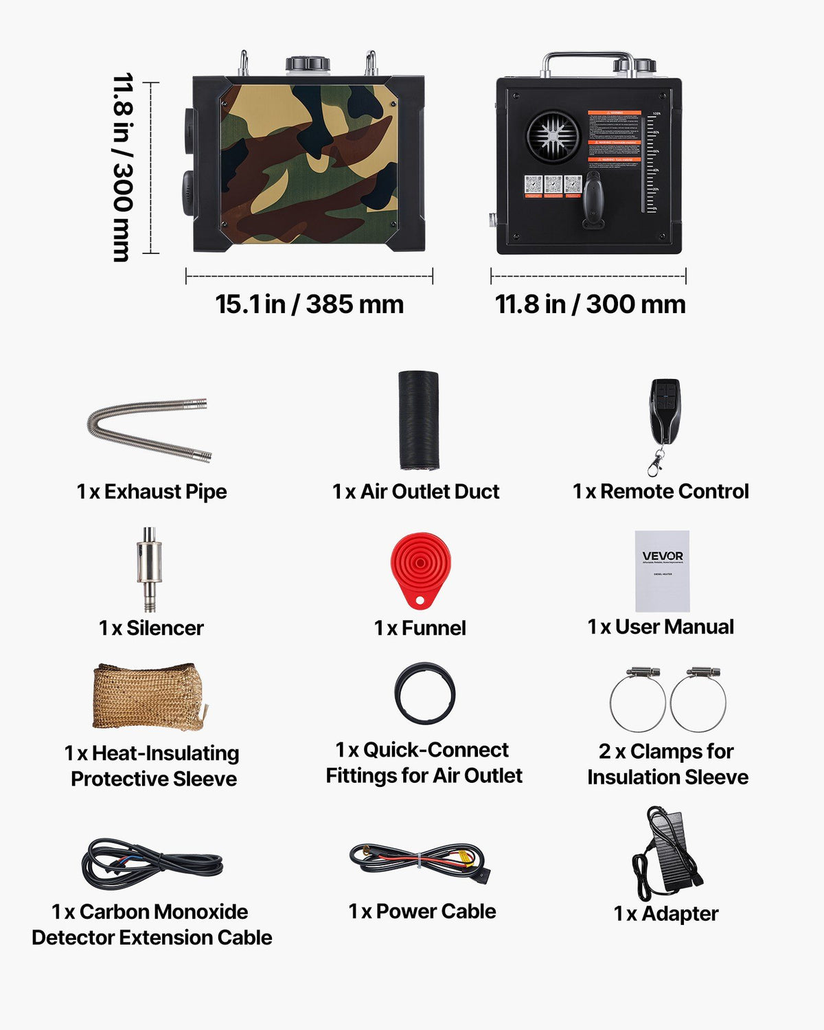 Diesel Heater, 8KW, DC 12V/24V, All in One Portable Diesel Air Heater with Bluetooth APP Control, Remote V952-DDKCYJRQ25N16A38N001V3