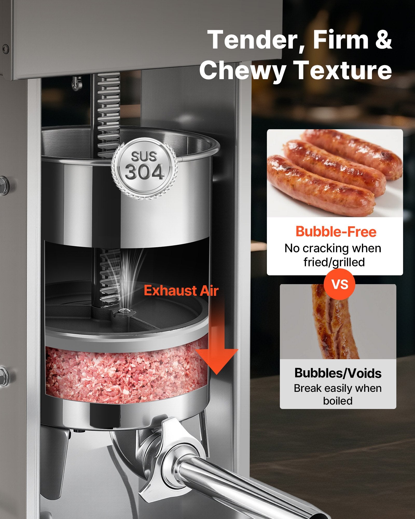 Electric Sausage Stuffer, 33 LBS / 15 L Vertical Meat Stuffer, Stepless Speed Control and Foot Pedal, V952-DDKGCJLS15L0UEPNT001V3