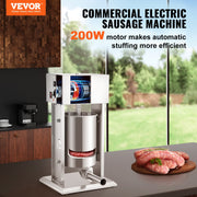 Electric Sausage Stuffer 10L Variable Speed Sausage Maker Stainless Steel V952-DDLSBX10L200WG1ERV3