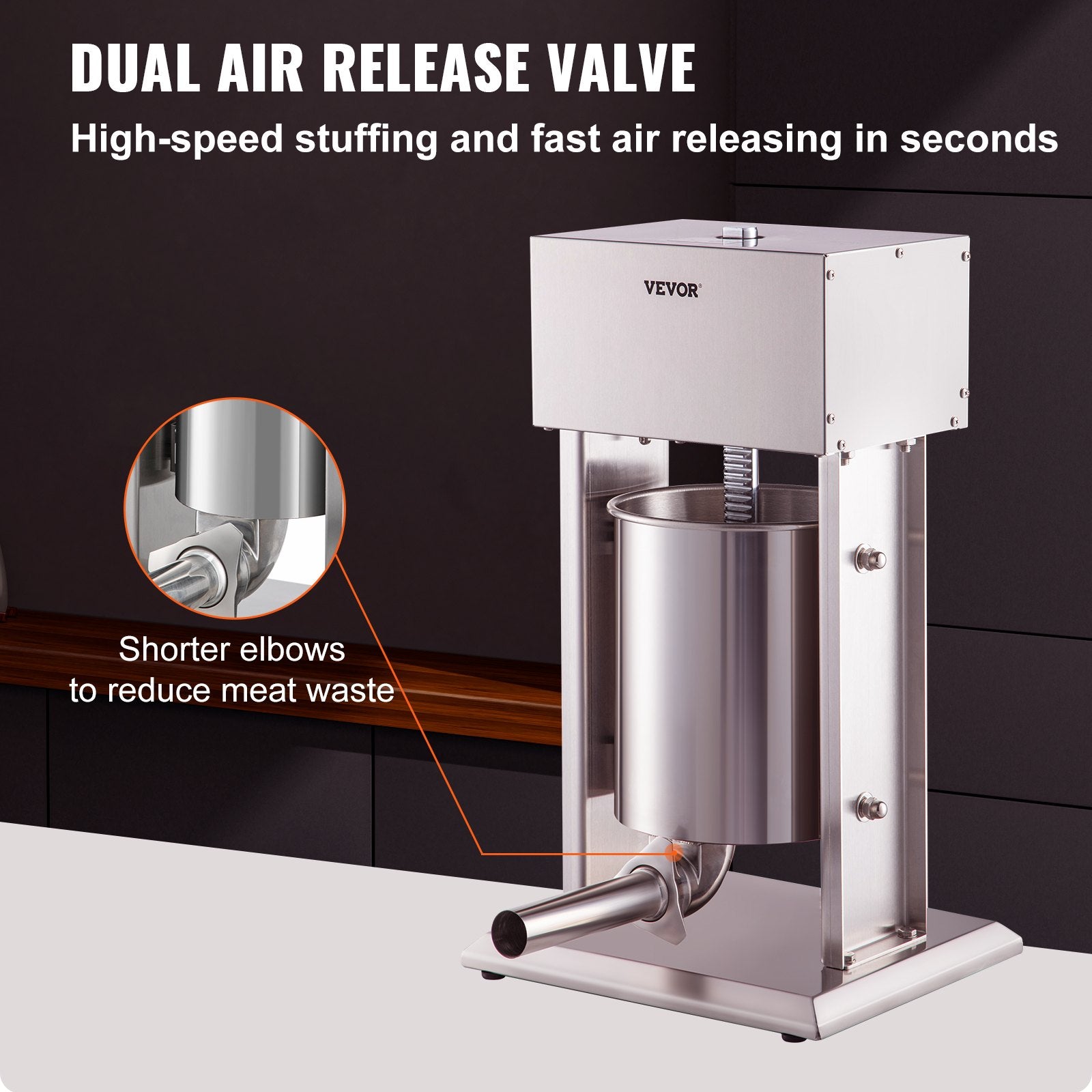Electric Sausage Stuffer 10L Variable Speed Sausage Maker Stainless Steel V952-DDLSBX10L200WG1ERV3