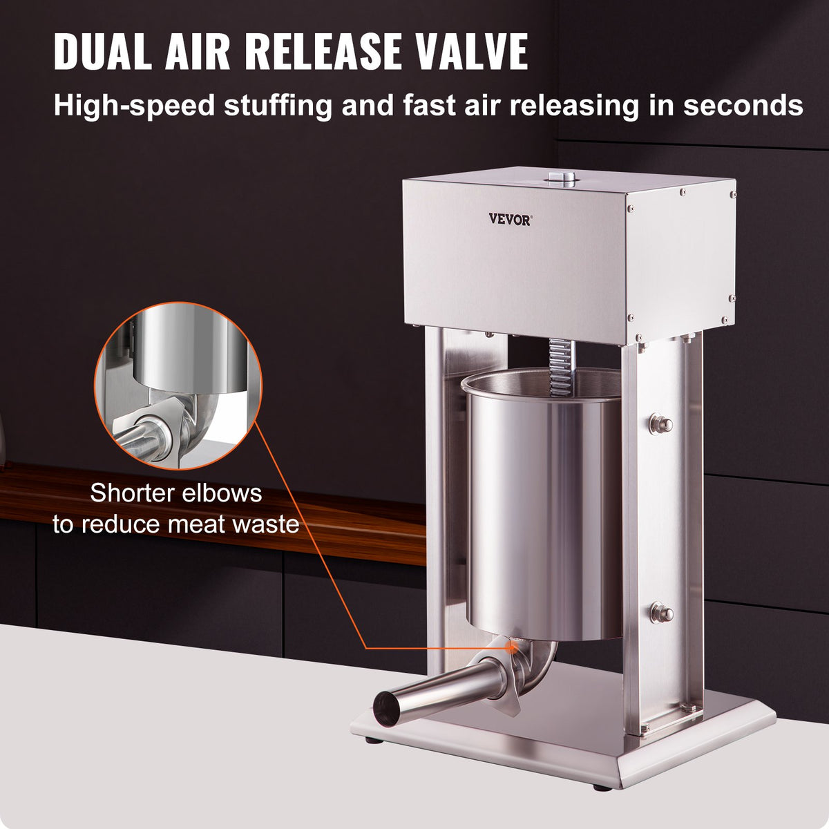 Electric Sausage Stuffer 10L Variable Speed Sausage Maker Stainless Steel V952-DDLSBX10L200WG1ERV3