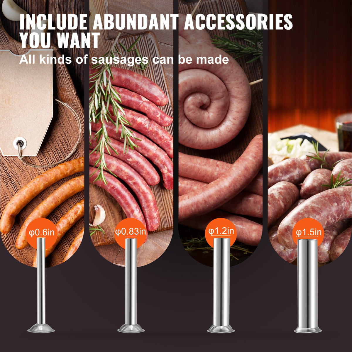 Electric Sausage Stuffer 10L Variable Speed Sausage Maker Stainless Steel V952-DDLSBX10L200WG1ERV3