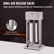 Electric Sausage Stuffer 15L Variable Speed Sausage Maker Stainless Steel V952-DDLSBX15L260W11X8V3