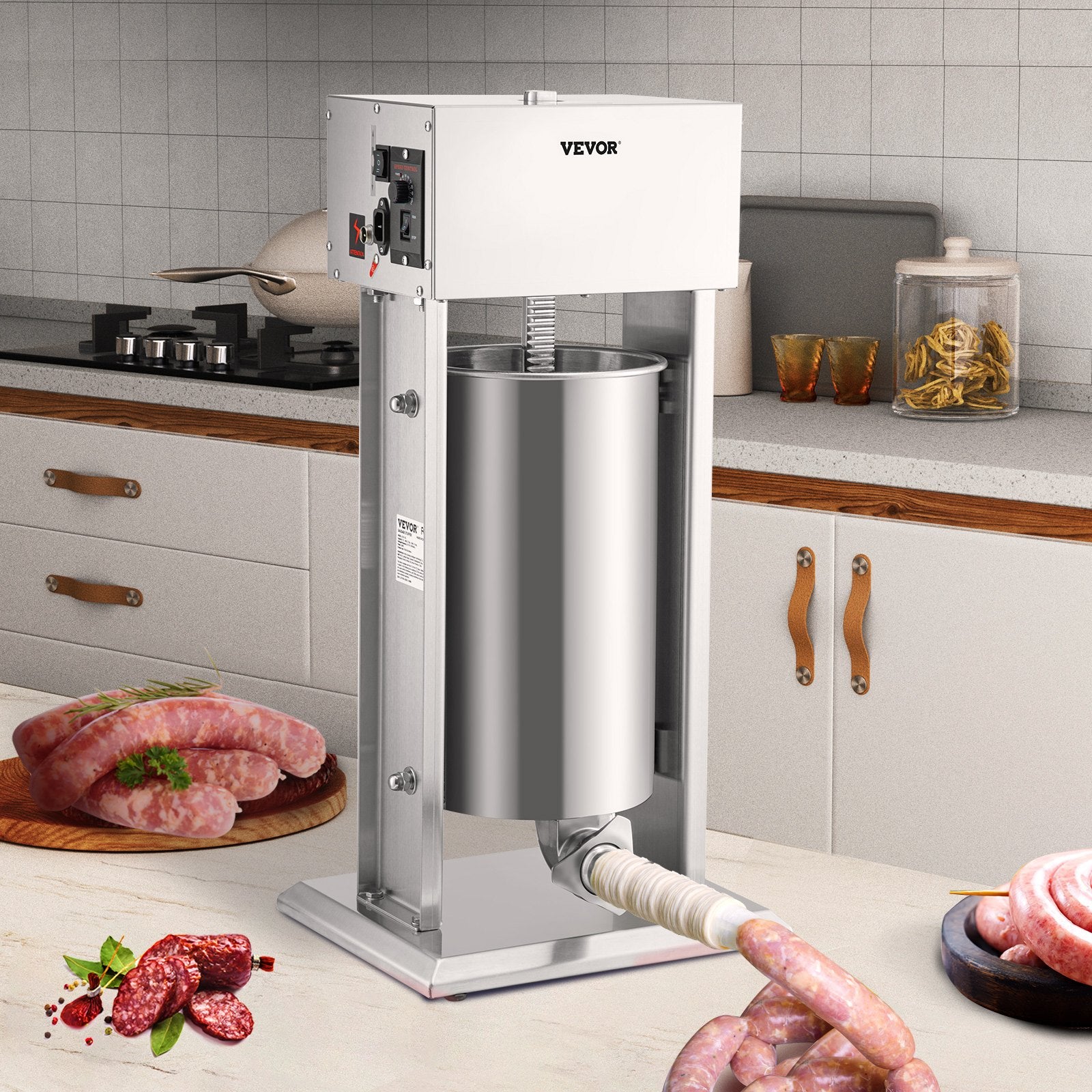 Electric Sausage Stuffer 15L Variable Speed Sausage Maker Stainless Steel V952-DDLSBX15L260W11X8V3