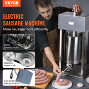 Electric Sausage Stuffer, 12 L / 25 LBS Vertical Meat Stuffer, 200W Motor, Stepless Speed Control and Foot V952-DDLSBXGGCJ12NGFTNV3