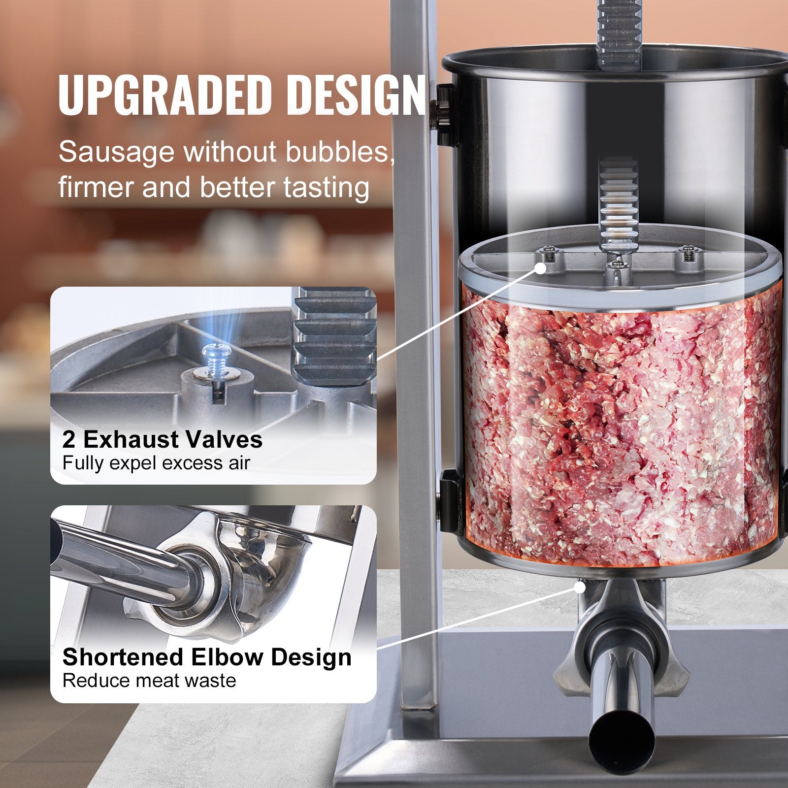 Electric Sausage Stuffer, 12 L / 25 LBS Vertical Meat Stuffer, 200W Motor, Stepless Speed Control and Foot V952-DDLSBXGGCJ12NGFTNV3