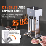 Electric Sausage Stuffer, 12 L / 25 LBS Vertical Meat Stuffer, 200W Motor, Stepless Speed Control and Foot V952-DDLSBXGGCJ12NGFTNV3