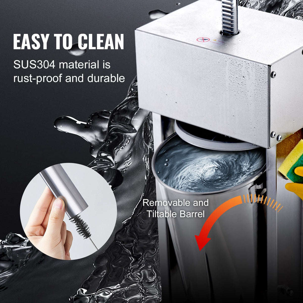 Electric Sausage Stuffer, 12 L / 25 LBS Vertical Meat Stuffer, 200W Motor, Stepless Speed Control and Foot V952-DDLSBXGGCJ12NGFTNV3
