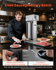Electric Sausage Stuffer, 55 LBS / 25 L Vertical Meat Stuffer, Stepless Speed Control and Foot Pedal, V952-DDLSBXGGCJ250CTHB001V3
