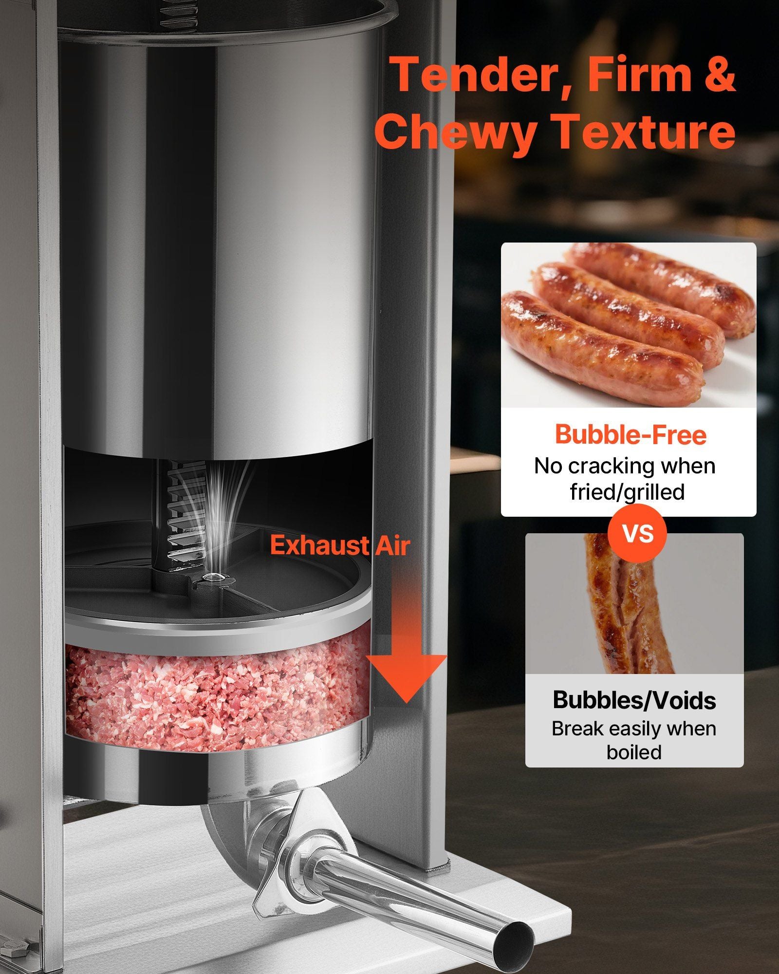 Electric Sausage Stuffer, 55 LBS / 25 L Vertical Meat Stuffer, Stepless Speed Control and Foot Pedal, V952-DDLSBXGGCJ250CTHB001V3