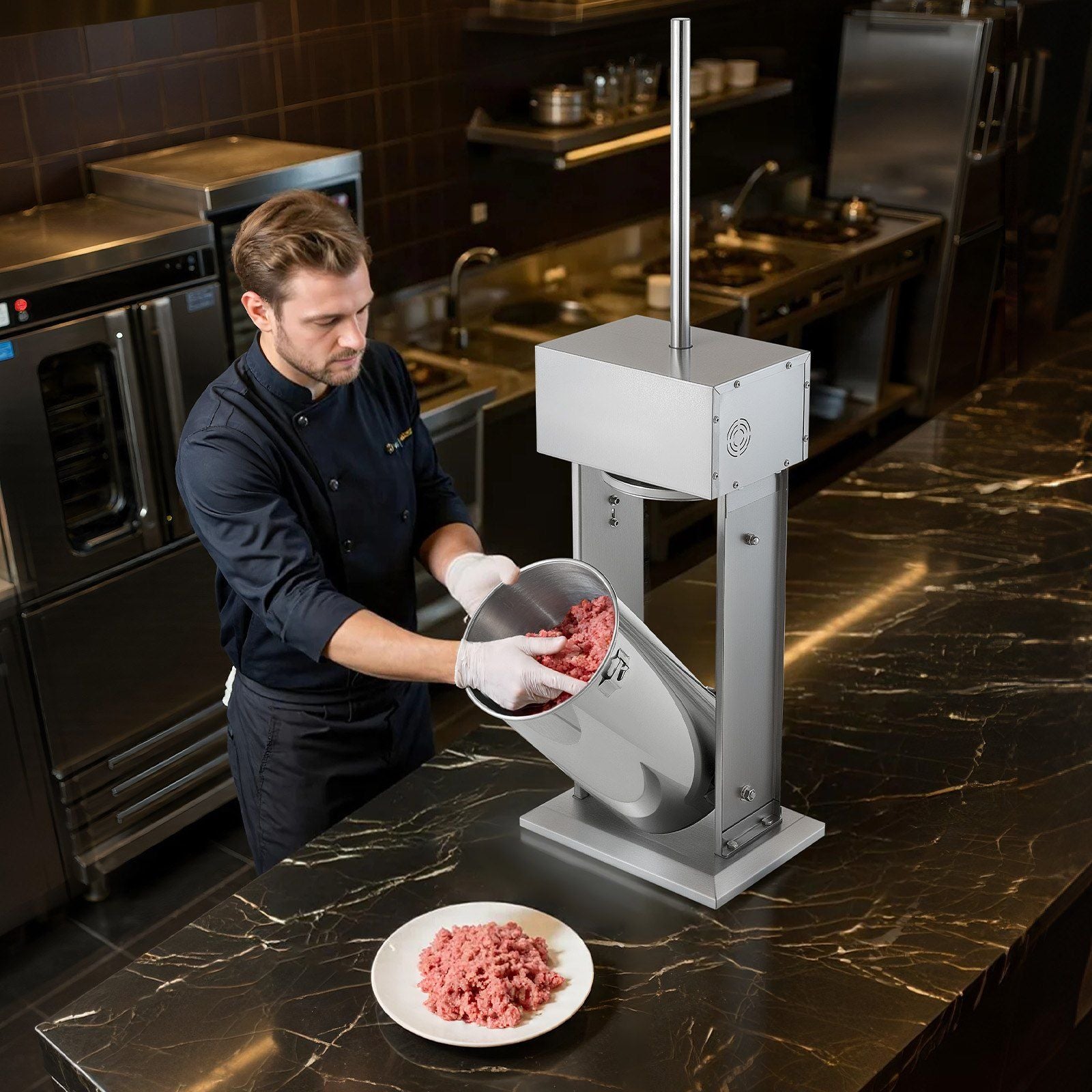 Electric Sausage Stuffer, 55 LBS / 25 L Vertical Meat Stuffer, Stepless Speed Control and Foot Pedal, V952-DDLSBXGGCJ250CTHB001V3