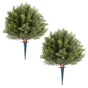 Artificial Topiary Cypress Trees with Ground Spike, 2 Set 406mm Faux Shrubs & Bushes Potted Plants, Fake Silk V952-DDMJCRGXJBS12L95S001V0