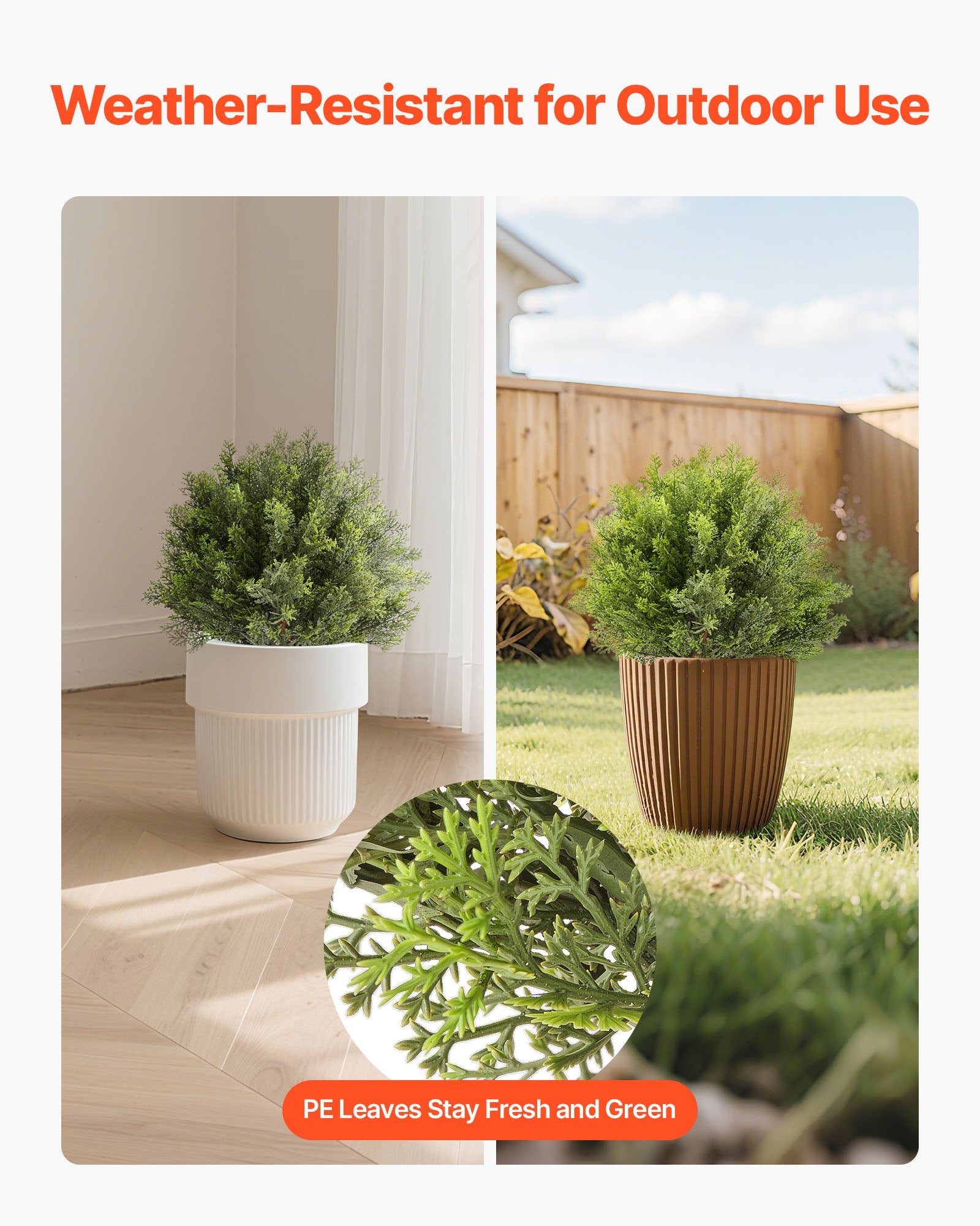 Artificial Topiary Cypress Trees with Ground Spike, 2 Set 406mm Faux Shrubs & Bushes Potted Plants, Fake Silk V952-DDMJCRGXJBS12L95S001V0