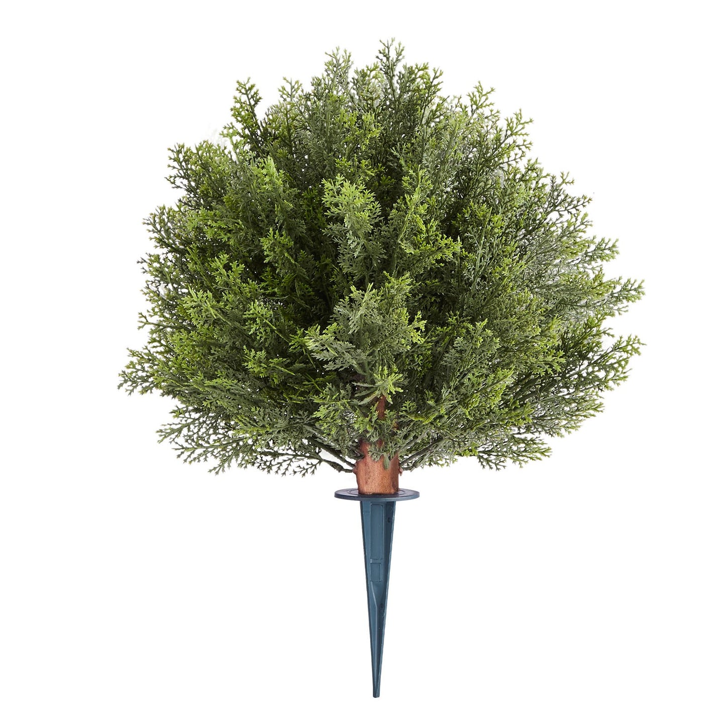 Artificial Topiary Cypress Trees with Ground Spike, 2 Set 406mm Faux Shrubs & Bushes Potted Plants, Fake Silk V952-DDMJCRGXJBS12L95S001V0