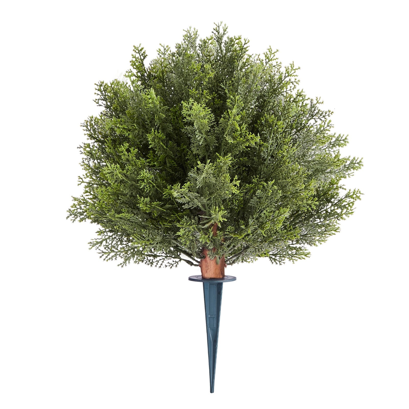 Artificial Topiary Cypress Trees with Ground Spike, 2 Set 406mm Faux Shrubs & Bushes Potted Plants, Fake Silk V952-DDMJCRGXJBS12L95S001V0