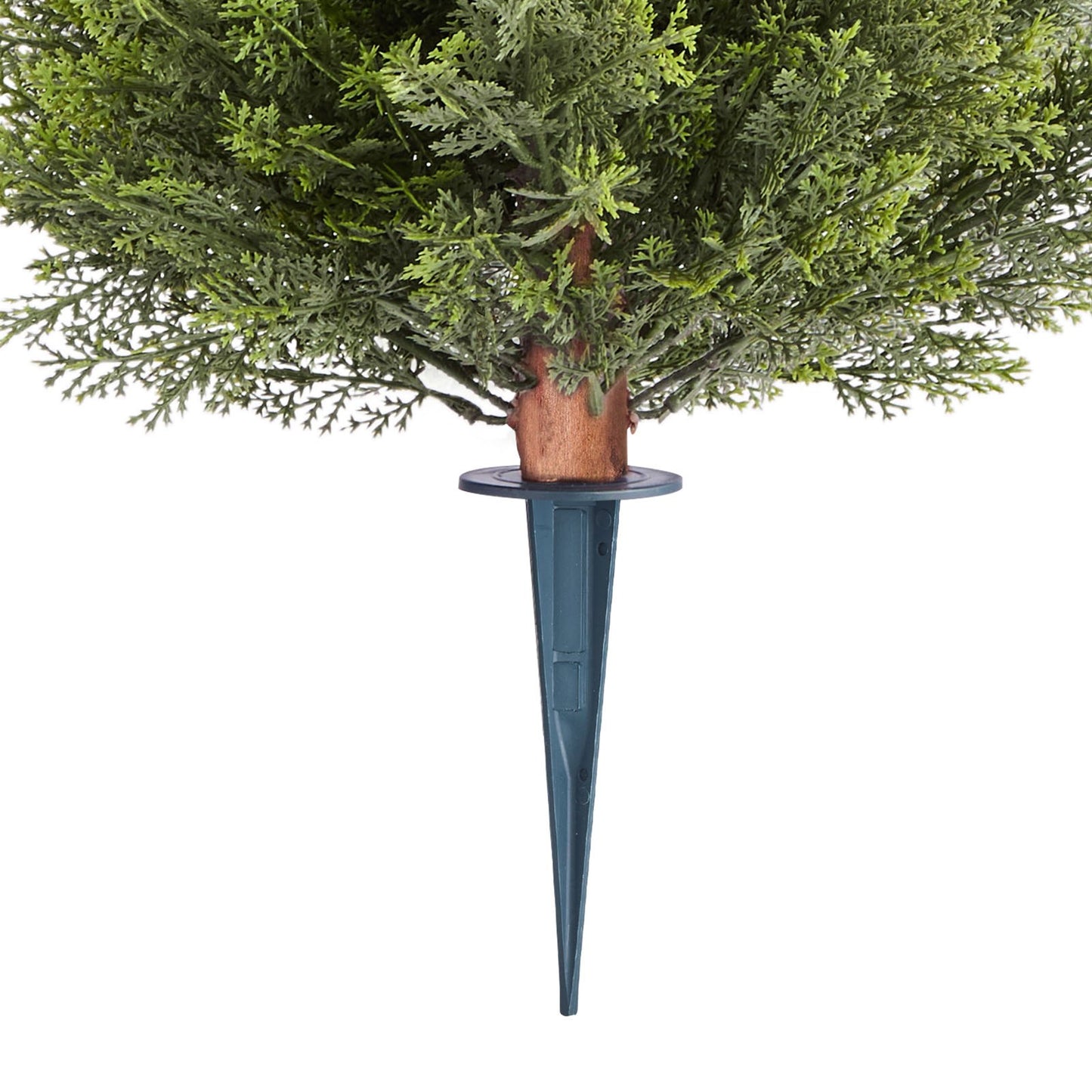 Artificial Topiary Cypress Trees with Ground Spike, 2 Set 406mm Faux Shrubs & Bushes Potted Plants, Fake Silk V952-DDMJCRGXJBS12L95S001V0