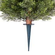 Artificial Topiary Cypress Trees with Ground Spike, 2 Set 406mm Faux Shrubs & Bushes Potted Plants, Fake Silk V952-DDMJCRGXJBS12L95S001V0