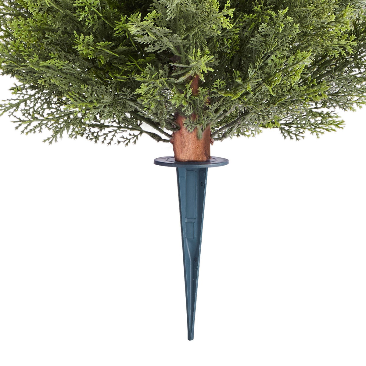 Artificial Topiary Cypress Trees with Ground Spike, 2 Set 406mm Faux Shrubs & Bushes Potted Plants, Fake Silk V952-DDMJCRGXJBS12L95S001V0