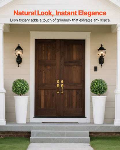 Artificial Topiary Boxwood Trees with Ground Spike, 2 Set 559mm Faux Shrubs & Bushes Potted Plants, Fake Silk V952-DDMJCRGXJHYMH3FA0001V0