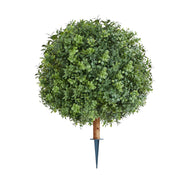 Artificial Topiary Boxwood Trees with Ground Spike, 2 Set 559mm Faux Shrubs & Bushes Potted Plants, Fake Silk V952-DDMJCRGXJHYMH3FA0001V0