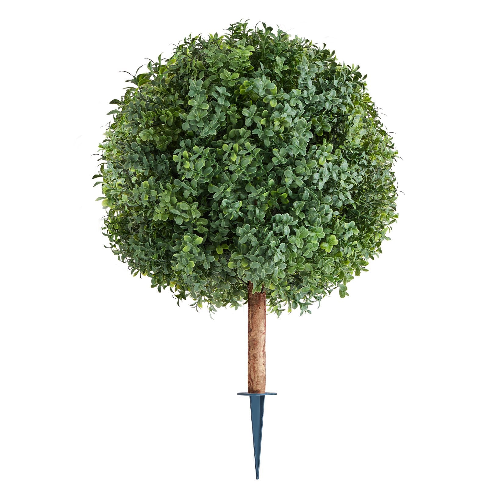 Artificial Topiary Boxwood Trees with Ground Spike, 2 Set 686mm Faux Shrubs & Bushes Potted Plants, Fake Silk V952-DDMJCRGXJHYMXNYUV001V0