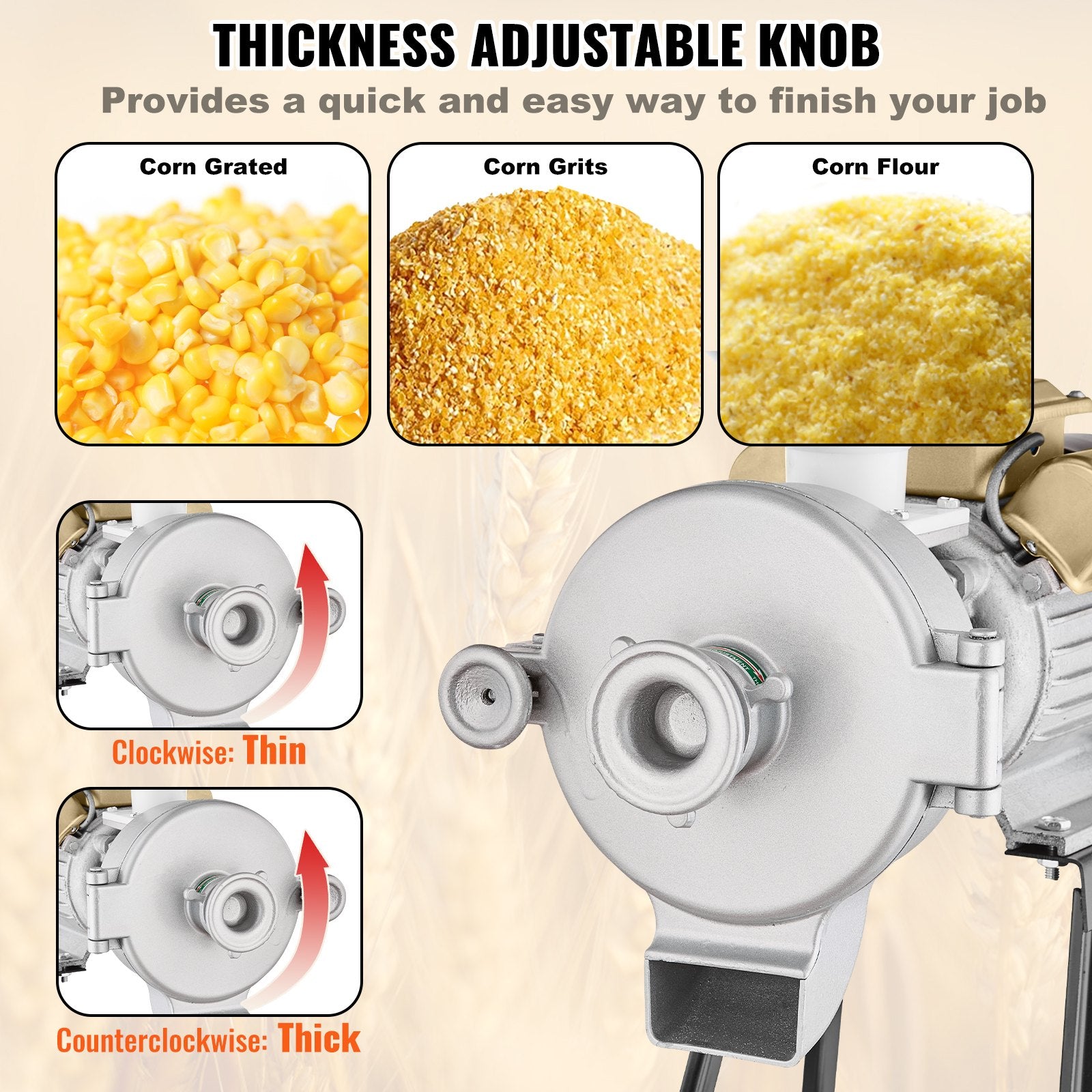 3000W Electric Grain Grinder Corn Wheat Flour Cereal Mill Wet & Dry V952-DDMPSGWYMJLJOM53QV3