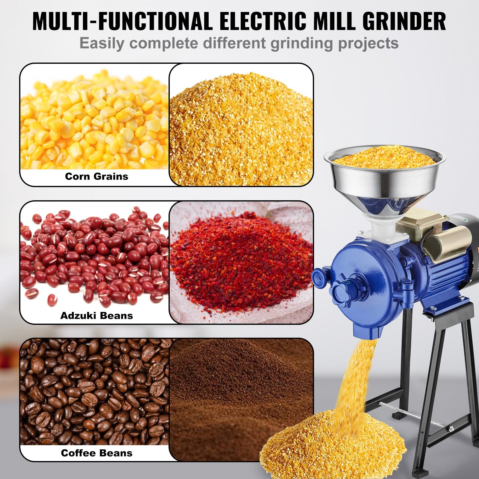 3000W Electric Grain Grinder Corn Wheat Flour Cereal Mill Dry Grinder V952-DDMPSGWYMJZTWGW67V3