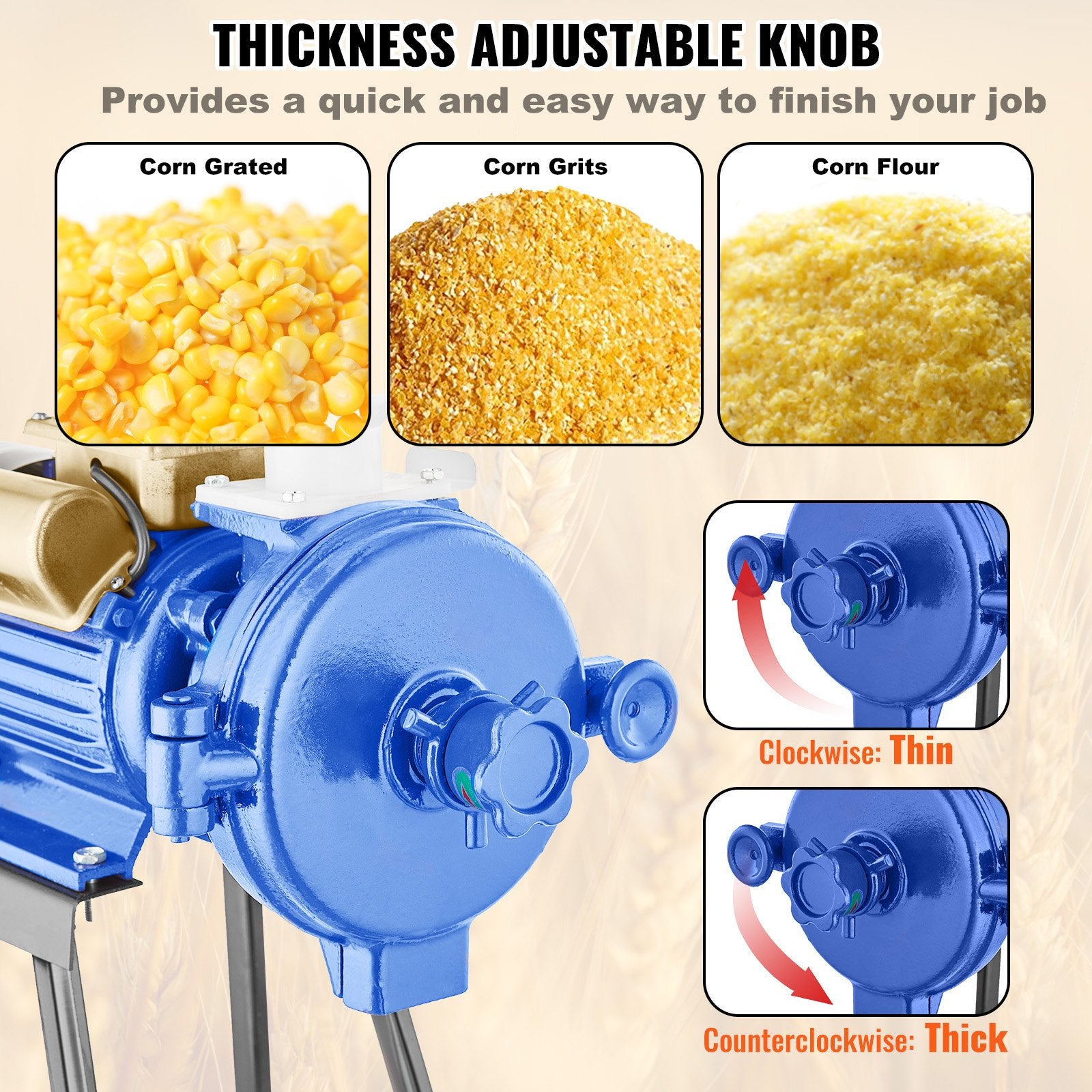 3000W Electric Grain Grinder Corn Wheat Flour Cereal Mill Dry Grinder V952-DDMPSGWYMJZTWGW67V3