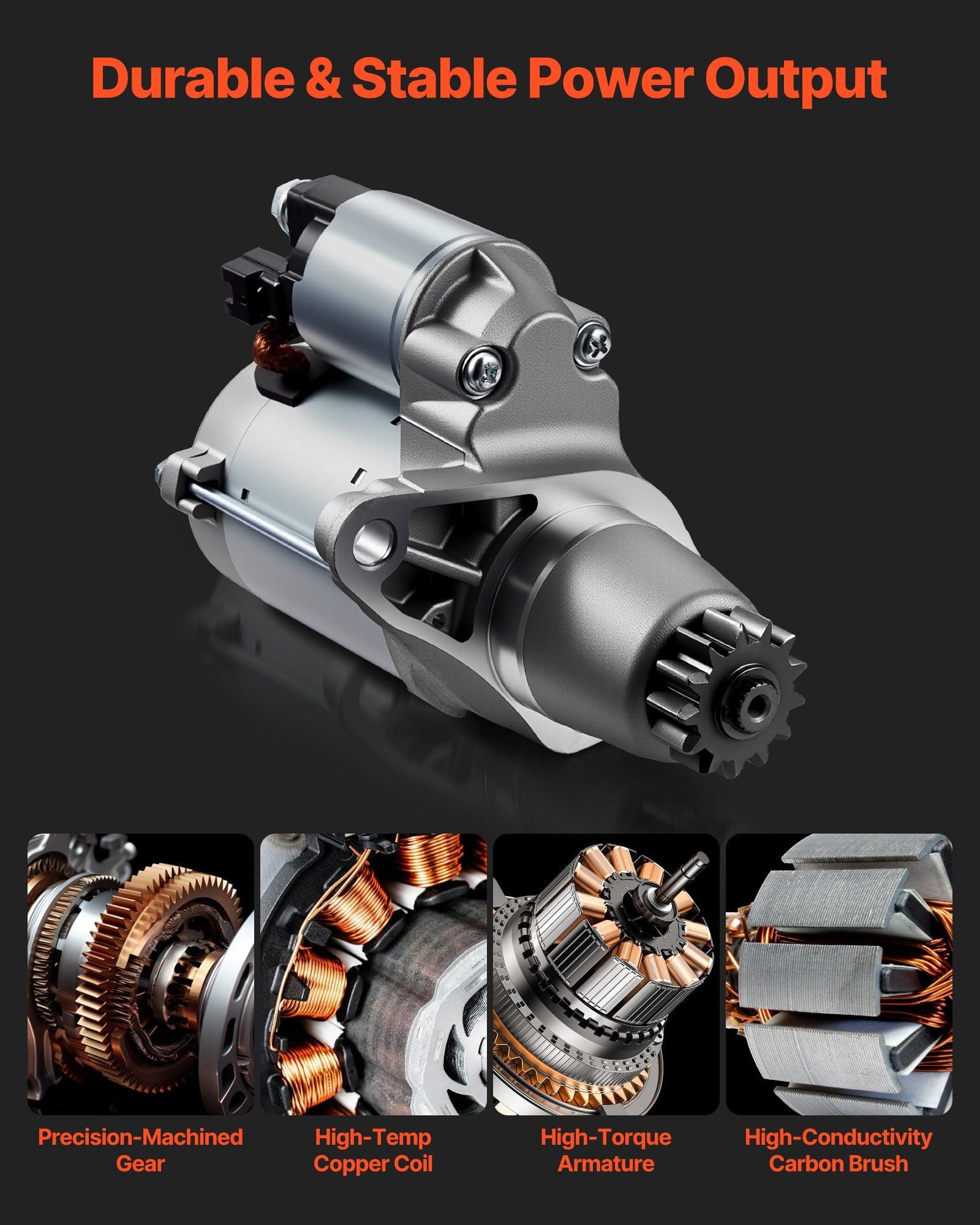 Starter 17825, Starter Motor Replacement Compatible with Toyota Camry V6 3.5L 2007-2017, Lexus ES350 V6 3.5L V952-DDQDMDPN17823B4EI001V9