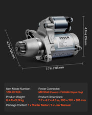 Starter 17825, Starter Motor Replacement Compatible with Toyota Camry V6 3.5L 2007-2017, Lexus ES350 V6 3.5L V952-DDQDMDPN17823B4EI001V9