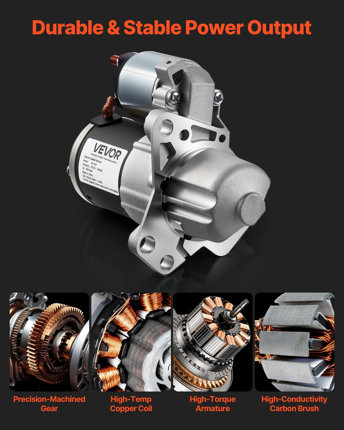 Starter 17986, Starter Motor Replacement Compatible with Buick 3.6L V6 06-08, Cadillac SRX 3.0L V6 10-11, V952-DDQDMDPN17984J8R3001V9