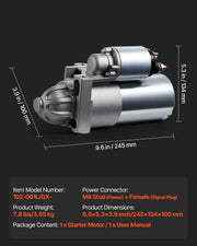 Starter 6449, Starter Motor Replacement Compatible with Oldsmobile Bravada V6 4.3L 96-98, Isuzu Hombre V6 V952-DDQDMDPN64490ZN02001V9