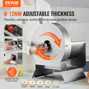 Electric Vegetable Slicer, 0-0.5"/0-12mm Thickness Adjustable Commercial Slicer Machine, Convertible to V952-DDSCQPJBXG133TSLKV3