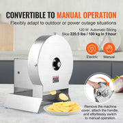 Electric Vegetable Slicer, 0-0.5"/0-12mm Thickness Adjustable Commercial Slicer Machine, Convertible to V952-DDSCQPJBXG133TSLKV3