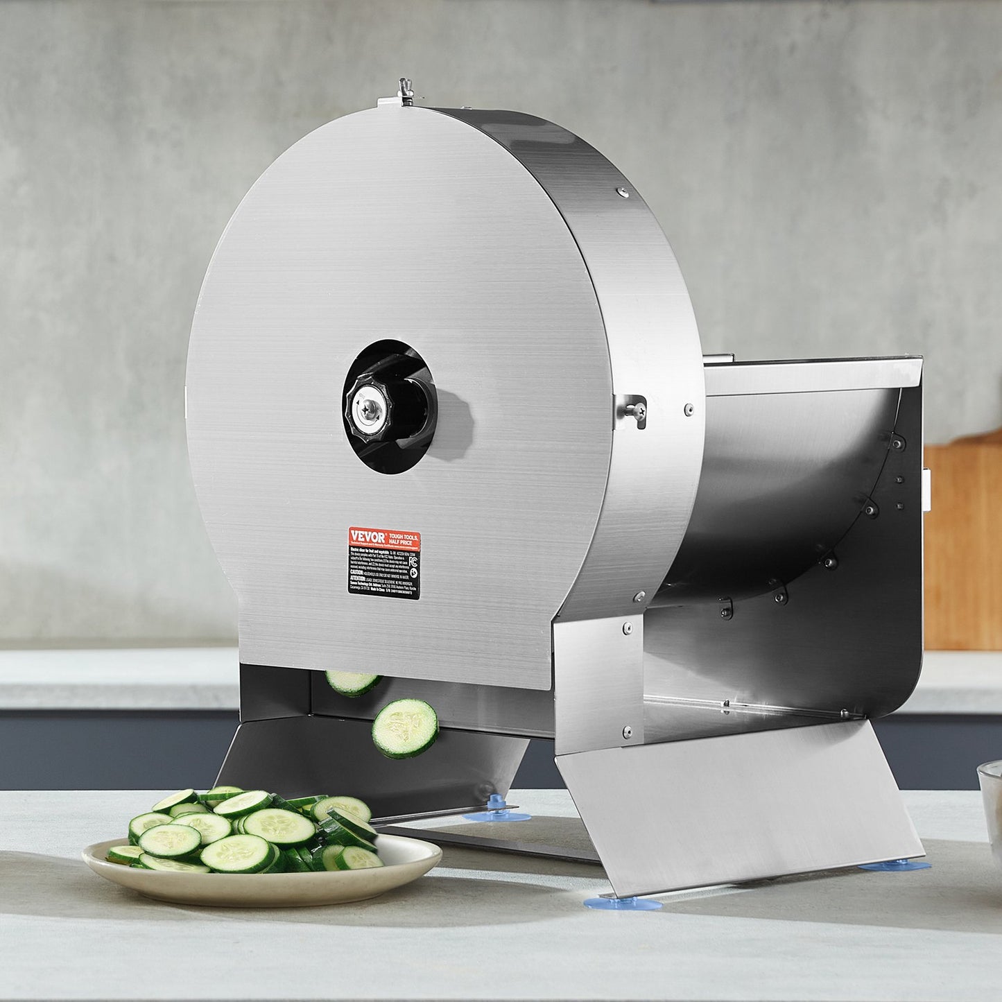Electric Vegetable Slicer, 0-0.5"/0-12mm Thickness Adjustable Commercial Slicer Machine, Convertible to V952-DDSCQPJBXG133TSLKV3