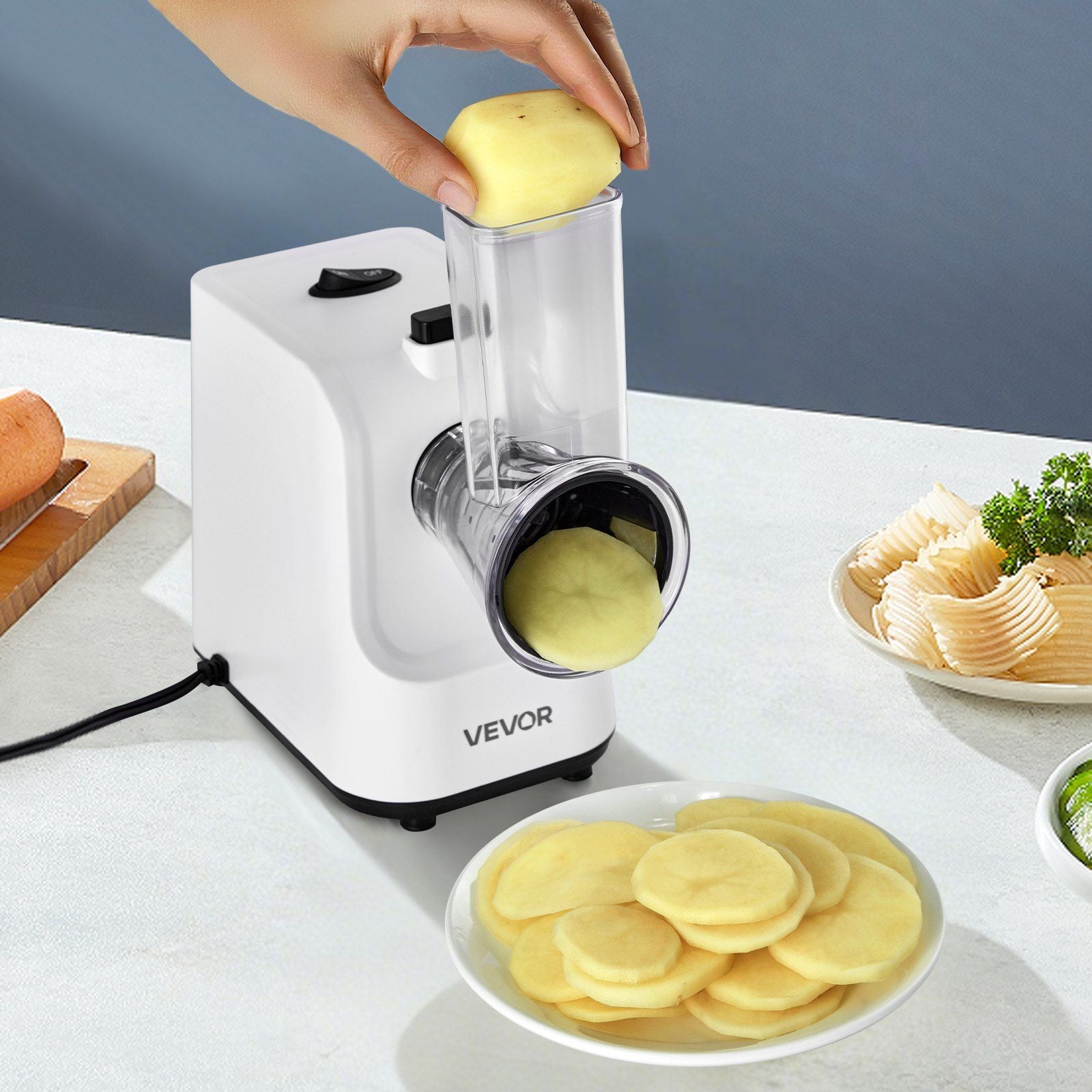 Electric Cheese Grater Salad Maker, 200W Salad Shooter, Electric Vegetable Slicer Shredder Chopper for Fruits V952-DDSCQPJSL5PD9UHP8002V3