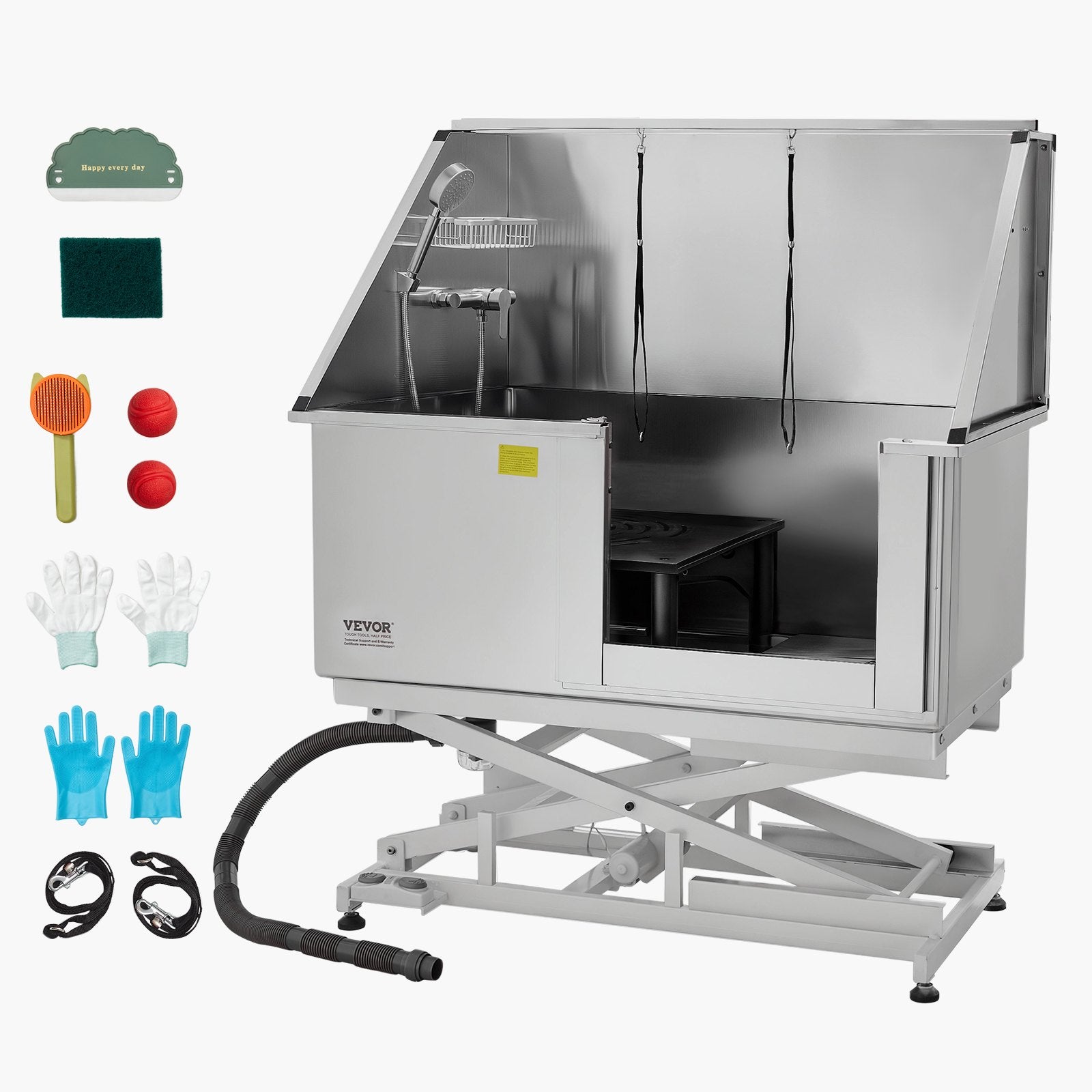 127 cm Electric Dog Grooming Bath Tub Stainless Steel w Water Filter V952-DDSJBXGCWYG5A2PK5V3